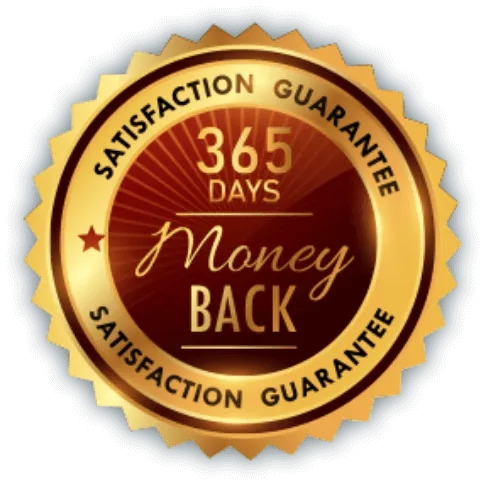 365-day money-back guarantee badge